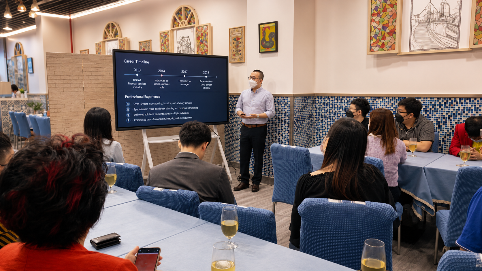 Charles sharing business experience